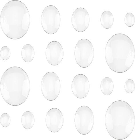 PH PandaHall 120pcs Teardrop Glass Cabochons, 4 Sizes Clear Teardrop Dome Tiles Flat Back Clear Cabochon Magnifying Cabochons for Cameo Pendants Photo Jewelry Necklaces Making, 14/18/25/30mm in Saudi Arabia