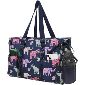 NGIL Glitter Utility Water Resistant Zippered Lined Tote Bag, Multi Pocket Organizer, Perfect for Nurses