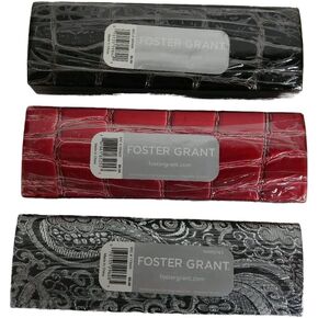 Lot of 3 Foster Grant Rectangle Eyeglasses/Sunglasses Hard Case New
