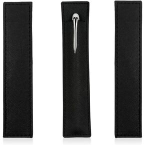 3 Pack Leather Pen Pouch Sleeve, Single Fountain Pen Holder Case, Soft Pen Protective Cover Organizer for Stylus Touch Pen, Ballpoint Pen, Pencils (Black)