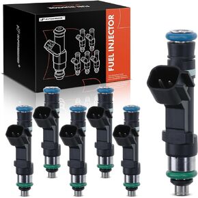 A-Premium Set of 6 Fuel Injectors Compatible with Ford Fusion 2006-2009 & Lincoln Zephyr 2006 & Mercury Milan 2006-2009, 3.0L, Gas, Replace# 0280158075, 6E5Z9F593AA
