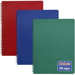 EOOUT 3 Pack A5 Spiral Notebook, Journal for Women, Hardcover Spiral Journal, 5.5 x 8.3 Inches, 160 Pages, Plastic Hardcover Journals for Writing Work School Supplies