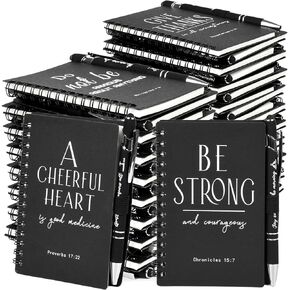 INSADA Christian Prayer Journal Spiral Red Notebooks Bulk with Pens for Friends Colleagues Family Gifts 30 Sets