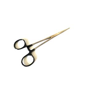 Fishing Clamp Set 5.5" Straight Hemostat Forceps Locking Tweezers Clamp Stainless Steel (Black)