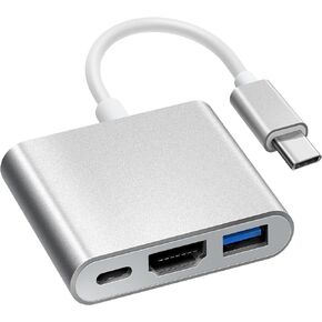 USB C to HDMI Multiport Adapter, Fubiaofei Type C HDMI 4K Output Converter USB 3.0 Hub, 3 in 1 USB-C 100W Fast Charging Digital AV Adapter for iPad Pro MacBook Chromebook &More USBC Devices