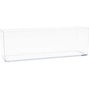Royal Imports Flower Vase Acrylic Rectangle- Decorative Centerpiece, Succulent Planter Pot for Home or Wedding - Non Breakable Plastic, 4" X12 Low Square - Clear