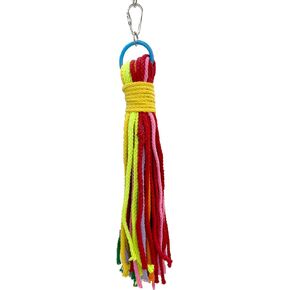 1351 Large Cotton Lace Chewer by M&M - Colorful Cotton Lace Chew Bird Toy, Long Laces, Easy to Play with, Great for Medium Birds Conure Cockatiel Caique Lorikeet Senegal