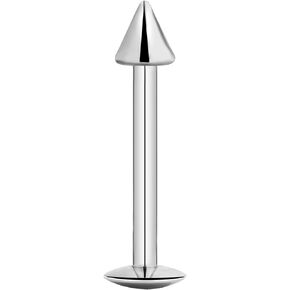 Forbidden Body Jewelry 16g Titanium Tragus Earring, Helix Earring and Labret Piercing Stud with Spike