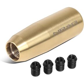 NRG Innovations NRG-SK-450CG Shift Knob Tapered Cylinder Style Lever Stick Shifter Handle Billet Metal Anodized for M10 X 1.25, M10 X 1.5, M12 X 1.25, M12 X 1.5 Thread Pattern Shifter, Chrome Gold