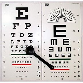 Snellen and Illiterate Eye Chart 20 Feet with Eye Occluder Combo Pack