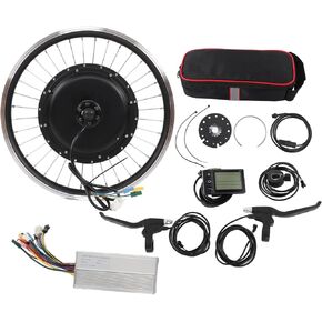Front Wheel Electric Bicycle Conversion Motor Kit, 20 Inch 48V 1500W Electric Bike Front Drive Motor Wheel Kit with 35A Controller LC‑S866 Meter Shifter Assist Sensor