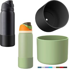 2PCS 2 Colors Silicone Water Bottle Boot for Owala 24 oz 32 oz 40 oz, Anti-Slip Protective Sleeve for FreeSip/Twist/Flip, Watter Bottle Accessories, Bottom Bumper Cover, Dishwasher safe, BPA Free in Saudi Arabia