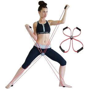 Core Cross Workout Pilates Reformer Exercise Resistance Cords Loop Tube Bands