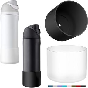 2PCS 2 Colors Silicone Water Bottle Boot for Owala 24 oz 32 oz 40 oz, Anti-Slip Protective Sleeve for FreeSip/Twist/Flip, Watter Bottle Accessories, Bottom Bumper Cover, Dishwasher safe, BPA Free