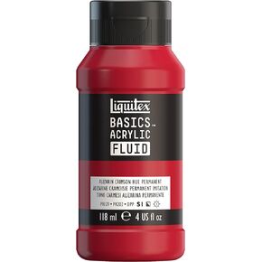 Liquitex BASICS Acrylic Fluid Paint, 118ml (4-oz) Bottle, Alizarin Crimson Permanent Hue
