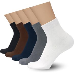 SERISIMPLE Mens Rayon Bamboo Ankle Mesh Socks Thin Quarter Athletic Comfortable Casual Socks 5 Paris