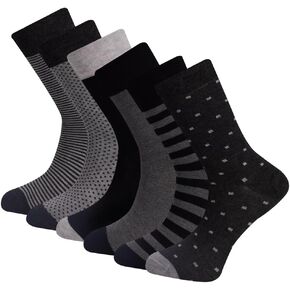 Adabella Mens Premium Rayon Bamboo Crew Dress Socks 6 Pairs with Gift Box Seamless Moisture Wicking Soft Odor Free Size 8-12