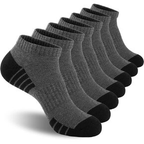 Heatuff Mens Cushioned Ankle Socks, Breathable Moisture Wicking Low Cut Casual Socks (7 Pairs)