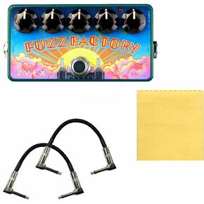 ZVEX Effects Fuzz Factory Vexter Series Fuzz Guitar Pedal + Two 6" Patch Cables + Liquid Audio Polishing Cloth