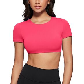 تيشيرت نسائي برقبة دائرية وأكمام قصيرة وقمصان قصيرة مبطنة لتمارين اليوجا وقمصان مناسبة كاجوال تي شيرت أساسي in Kuwait