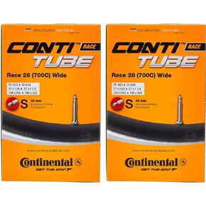 Continental Unisex's Race Tube Wide 28" Inner, Black, [25-622->32-630] Pack of 2