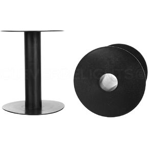 CleverDelights Plastic Spools - 4 3/8" x 3 5/8" - Black - 8 Pack