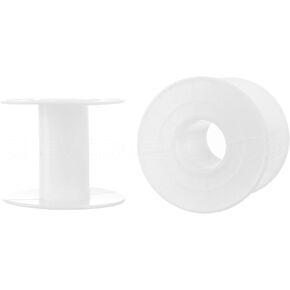 CleverDelights Plastic Spools - 1 3/4" x 2 1/4" - White - 10 Pack
