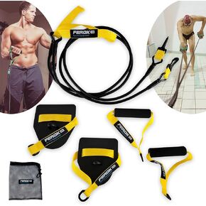 Elastic Resistance Band with Swimming Pad – Pull Rope with Pads and Handles – Swimming Muscle Strengthening Elastics with Paddles – Light Version
