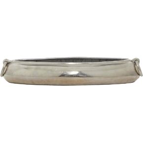 Deco 79 Aluminum Decorative Bowl with Ring Handles, 24" x 9" x 4", Silver