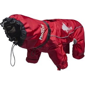 DOGHELIOS 'Weather-King' Windproof Waterproof and Insulated Adjustable Full Bodied Pet Dog Jacket Coat w/ Heat Retention Technology, X-Small, Red