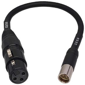 CESS-196-3f Mini XLR Male to XLR Female Adapter Cable, 3-pin Mini XLR Male to XLR Female Adapter Cable, for BMPCC 4K Camera Video Assist 4K Sharp 8K (3 Feet)