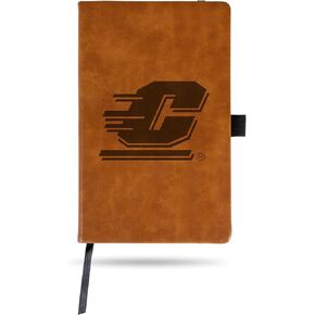 Rico Industries NCAA Central Michigan Chippewas Brown Laser Engraved Small Notepad Jounral/Notepad 8.25" x 5.25"- Office Accessory in Saudi Arabia