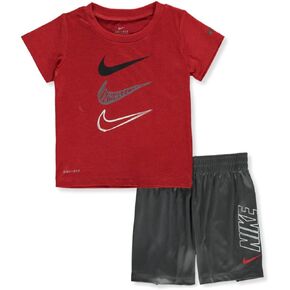Nike Baby Boys' 2-Piece Shorts Set Outfit - Iron Gray, 24 Months