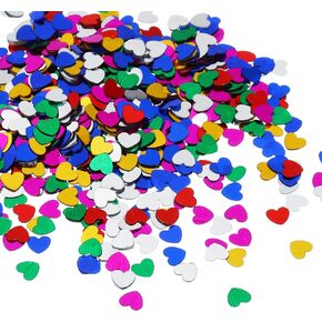 PATIKIL 30 Gram/1 Ounce Sequins and Spangles, 2Pcs Mixed Sequins for Crafts DIY Arts Wedding Celebration Supplies Greeting Card Decoration, Mix Colors Style 2, Solid Heart (6mm)
