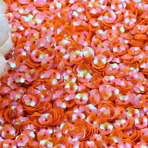 4000pcs 6mm Glitter Flower Bulk Loose Sequins Iridescent Round Embroidery Paillettes Crafts Sequins Cup Spangles for Sewing Christmas Wedding Confetti Decoration Accessories(Mixed Color)