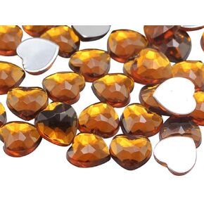 KraftGenius Allstarco 8mm 5/16" Assorted Colors Heart Rhinestones Acrylic Gems Flat Back for Card Making Embelishments - 200 Pcs
