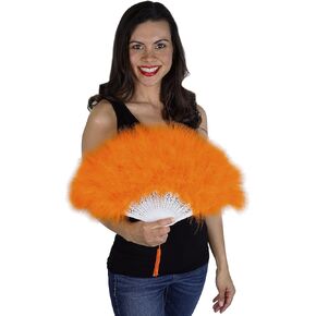 Purple Feather Flapper Hand Fan - Marabou Folding Fan Dance Wedding Home Decor,11" x 20"