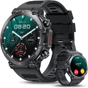 Smart Watches for Men - Rugged Military Smartwatch Answer/Make Call, 123 Sports Modes, Fitness Watch with Calories/Step Count, Long-Lasting Battery Life, Outdoor Smart Watch for Android iOS