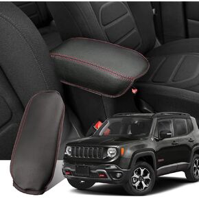 Ruiya Armrest Cover for Jeep Renegade Center Console Cover 2015-2024 Jeep Renegade BU Accessories Auto Armrest Cover Protector Compatible with 2015-2020 2021 2022 2023 2024 Jeep Renegade