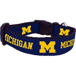 NCAA Michigan Wolverines Dog Collar, Navy, X-Small