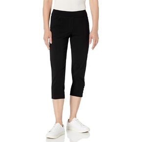 SLIM-SATION Women's Petite Pull on Solid Crop with Real Front & Back Pockets & Straps