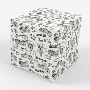 Stesha Party Motorcycle Gift Wrap Mens Wrapping Paper - Folded Flat 30 x 20 Inch (3 Sheets)