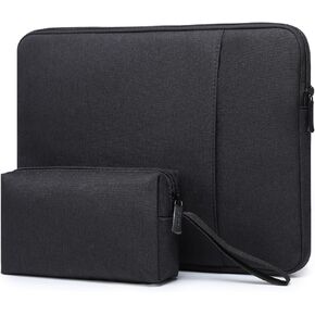 HYZUO 13.3-14 Inch Laptop Sleeve Bag Set Compatible with MacBook Pro 14 M3/M2/M1 Pro/Max A2918 A2992 A2779 A2442 2024-2021, MacBook Air 13, 13.5 Surface Laptop, Case with Pouch, Dark Green