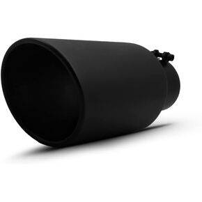 KEDAKEJI طرف عادم مدخل 3 بوصة أنبوب عادم مطلي باللون الأسود 3 مدخل 5 مخرج 12 بوصة الطول الإجمالي من الفولاذ المقاوم للصدأ مع مسمار على التصميم in Kuwait
