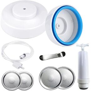 سدادة تفريغ للبرطمانات مع مضخة تفريغ يدوية محمولة وفتاحة غطاء، مجموعة سدادة مرطبانات متوافقة مع سدادة تفريغ الهواء، مجموعة سدادة مكنسة ماسون لجرة ميسون ذات الفم العريض والعادي in Kuwait