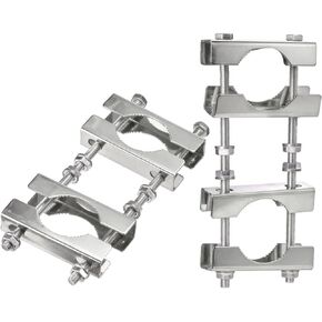Eightwood Double Antenna Mast Clamp Kit V Jaw Block Mast to Mast Clamp Mounting Bracket Holder for TV CB Ham Antenna Flag Post