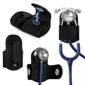 Stethoscope Holder Clip - Magnetic Closure & Inner Pocket - Genuine Leather Stethoscope Waist Holder - Comfortable Stethoscope Clip Storage – Stethoscope Accessories Gift for Nurses, Doctors, & More in Saudi Arabia