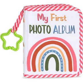 Baby's My First Family Album Soft Photo Cloth Book Blue Elephant My First Book of Photos Baby Memory Album Gift Holds 4x6 Pictures for Babies Newborn Toddler & Kids Boys Baby Shower