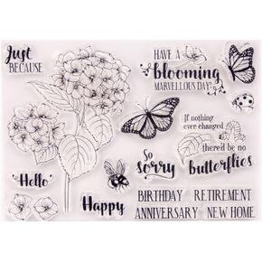 Flower Stamp Cards Clear Stamping Tools Set Decorative Clear Stamps for Craft Scrapbooking Card Making