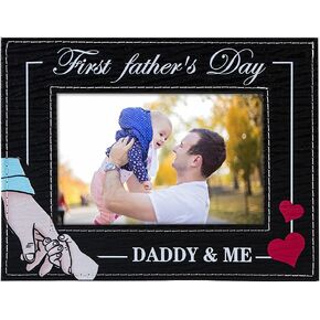 FaCraft First Fathers Day Picture Frames,4x6 First Father Day Photo Frames from Daughter Son Wife 1st First Fathers Day Time Gifts for New Dad,New Father, Boy Girl Baby,First Time Dad Gifts